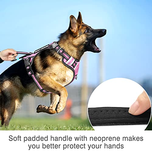 Service Dog Vest No Pull Dog Harness with 7 Dog Patches (Medium / Pink)