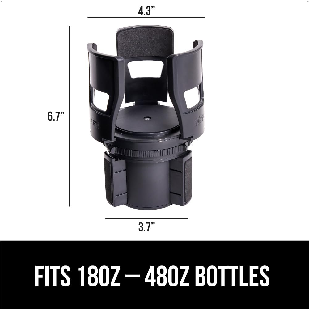 Patent Pending Adjustable Car Cup Holder Expander (Black)
