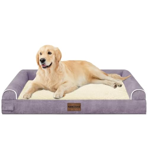Orthopedic Dog Bed for Large Dogs (Purple / 36.0"L x 27.0"W x 6.5"Th)