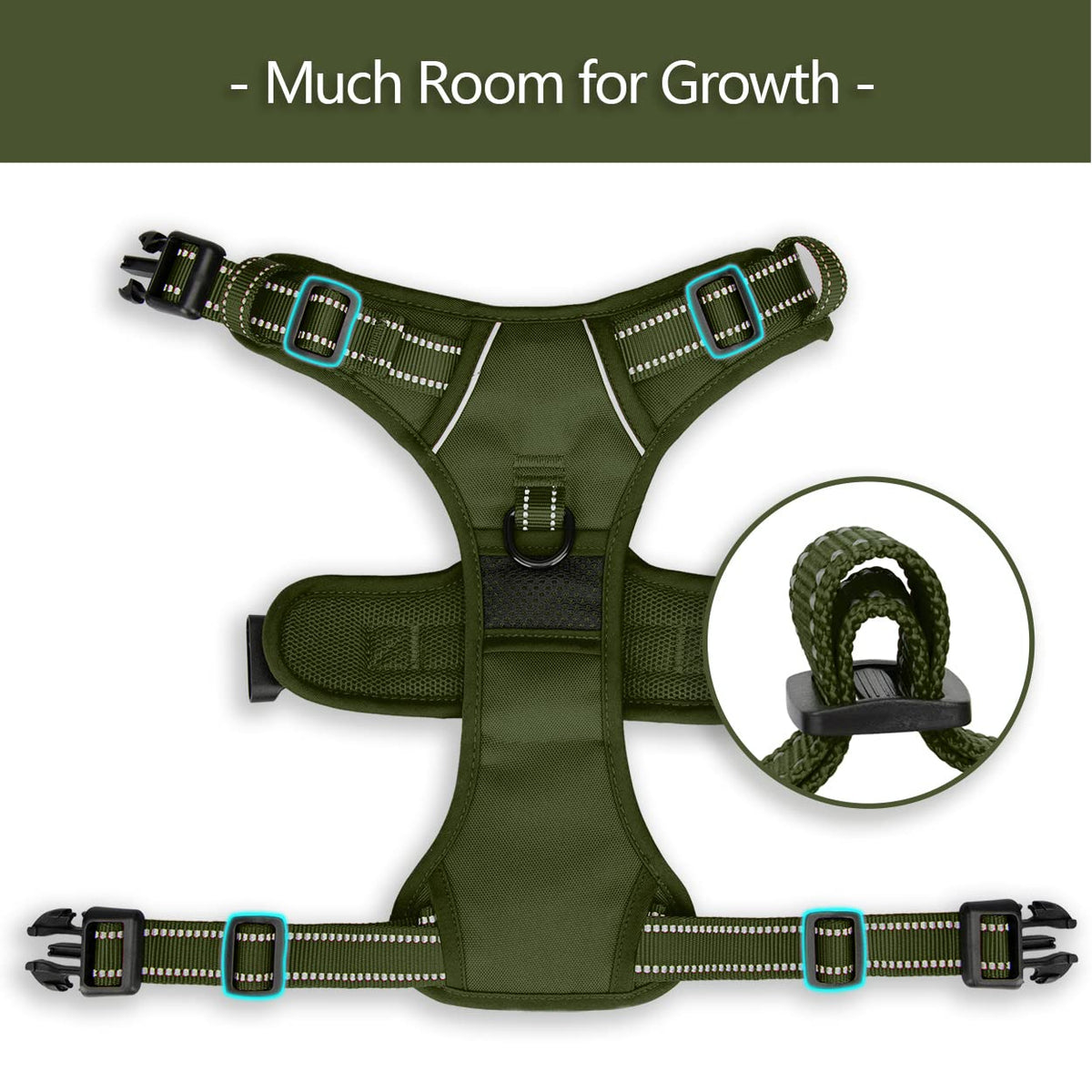 No Pull Dog Harness (Medium / Military Green)