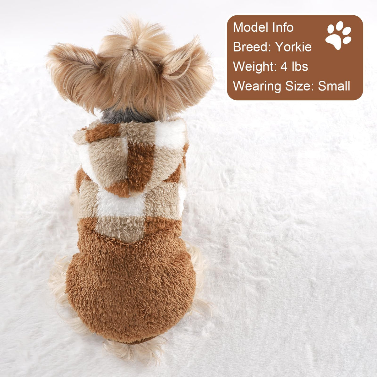 Dog Sweaters for Small Dogs (Small (Chest 14.6 in) / Brown plaid)