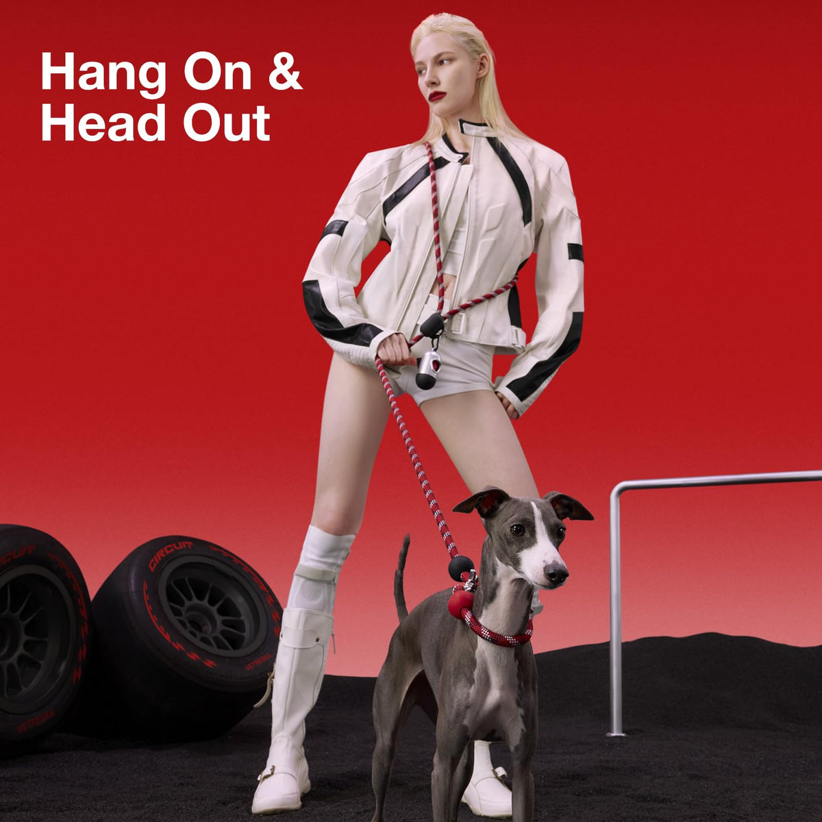 Hands Free Red Dog Leash (Circuit Red)