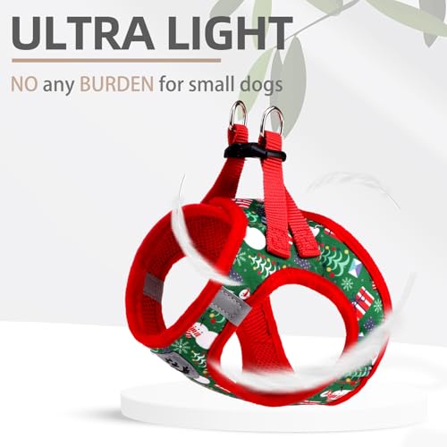 Christmas Dog Harness (Christmas Red / M (CHEST 16"-18"))