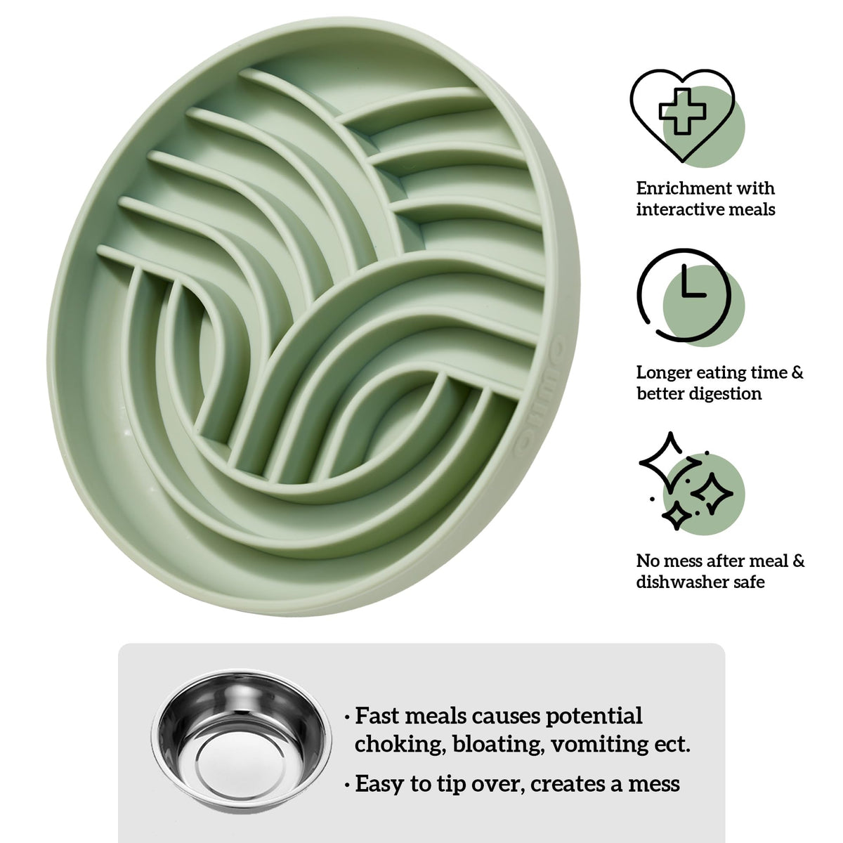 Slow Feeder Dog Bowl (Sage Green)