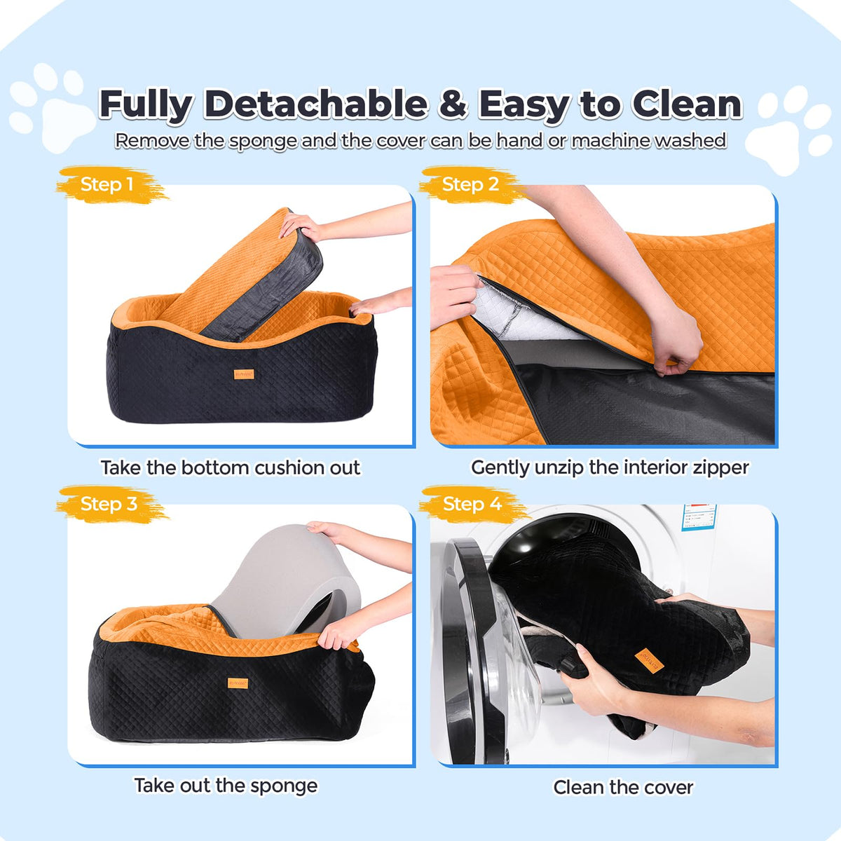 Large Dog Car Seat for Medium Sized Dogs Under 55lbs or 2 Smalls (Bright Orange / Large)