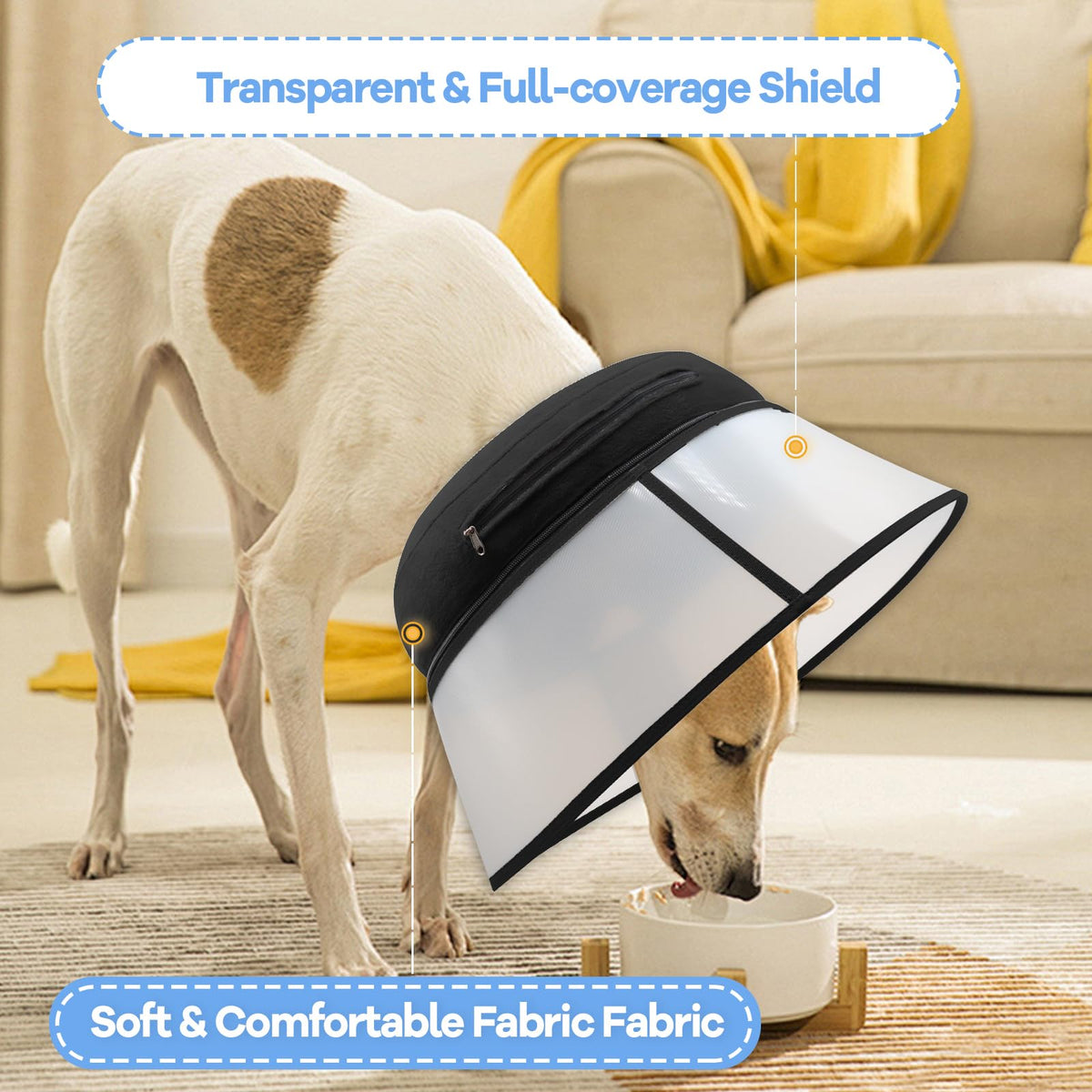 Inflatable Dog Cone Collar (M+ (Neck: 12-15") / Black)