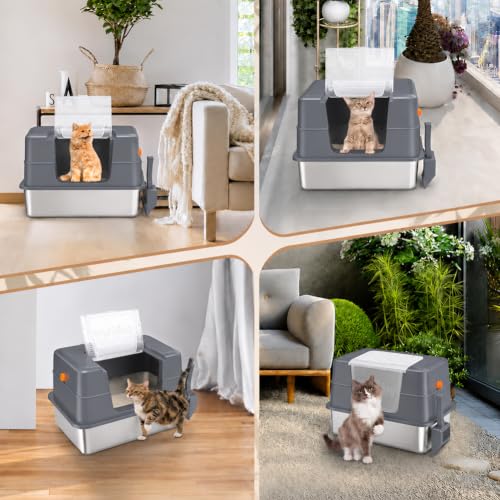 Stainless Steel Litter Box (Dark Gray)