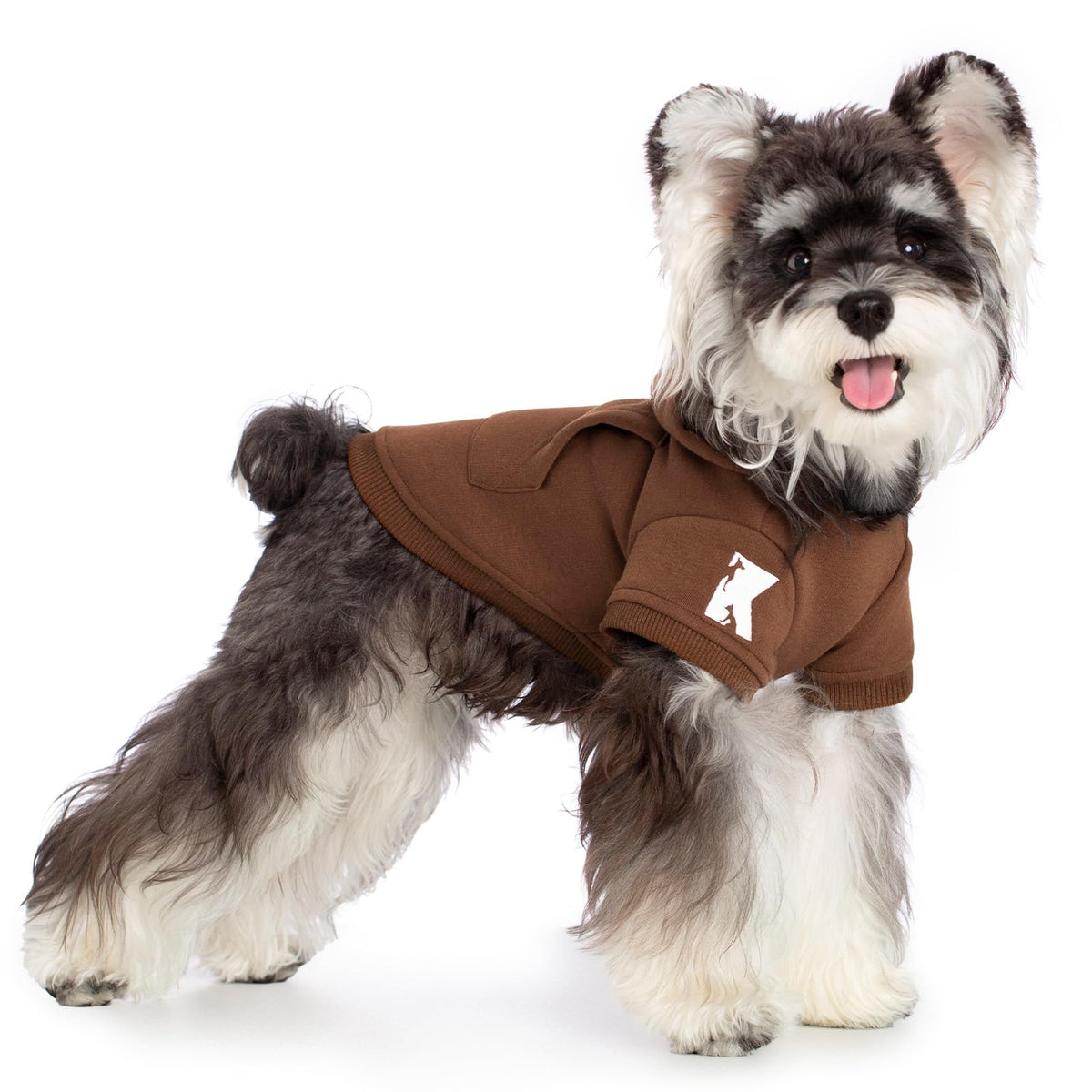 Dog Hoodie & Cat Sweater (4XL-(35~55lb) | Chest(~31") / Brown)