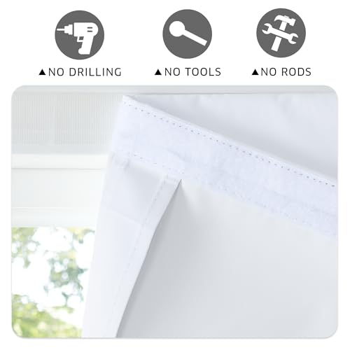 100% Blackout Door Curtains (White / 12"W x 40"L (Pack of 1))