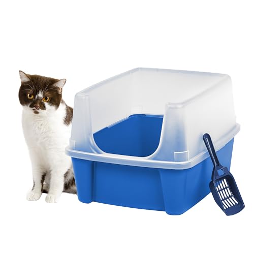 High Sided Cat Litter Box (Large / Blue)