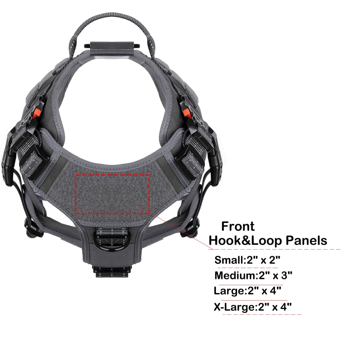 Tactical Dog Harness for Large Dogs (Large (Pack of 1) / Grey)