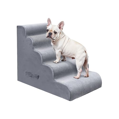 5 Step Pet Stairs for High Beds & Sofas (LightGrey / 5-step 22.8"H)