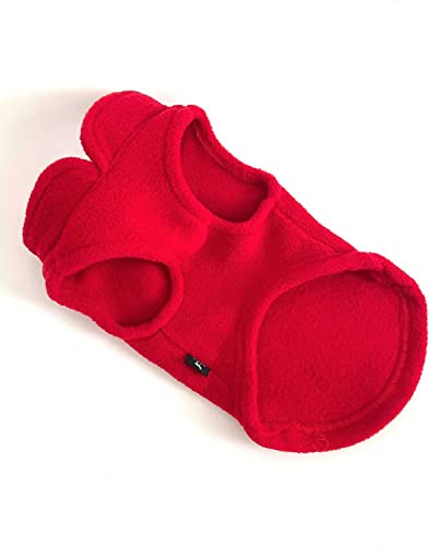 Dog Fleece Vest Sweater with Leash Ring (L (10-16lbs) / Red)
