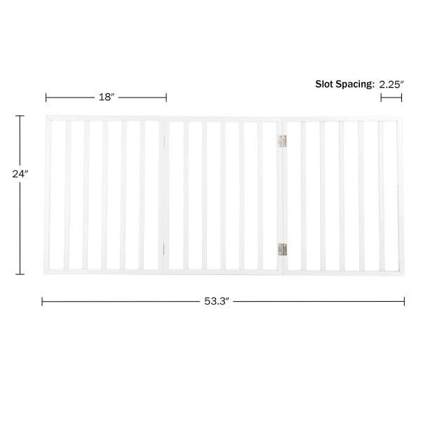 Pet Gate 3 Panel Freestanding Dog Gate Indoor (White / 3 Panel)