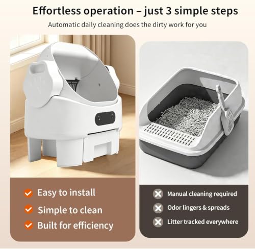 Automatic Cat Litter Box Open (Automatic-White)