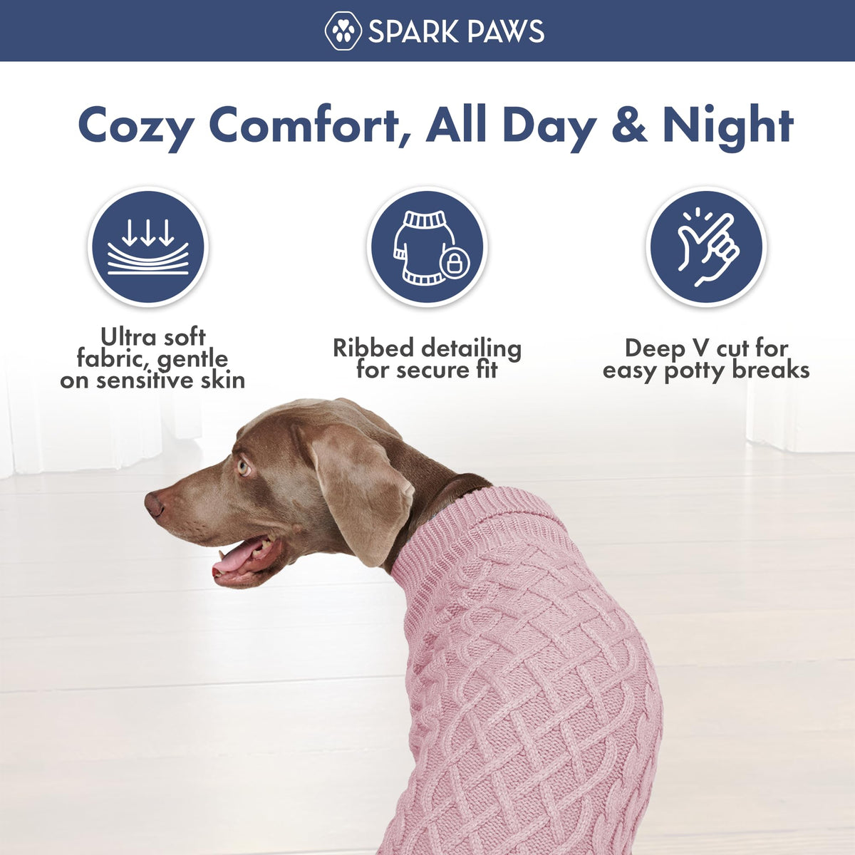 Knit Dog Sweater (Pink Cableknit / Small)