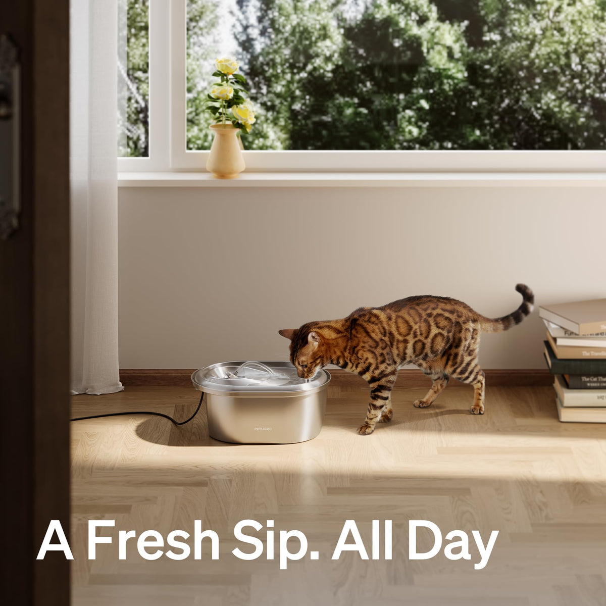 Stainless Steel Cat Water Fountain (Metal / 3L + 2 Filters)