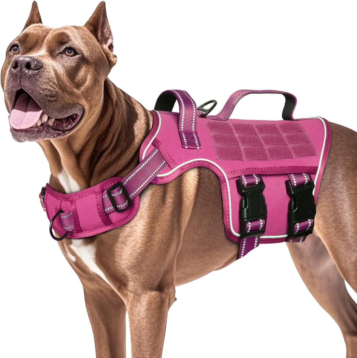 Dog Harness for Large Dogs (Pink / XL(Neck:21-32",Chest:26-39"),75-135 lbs)