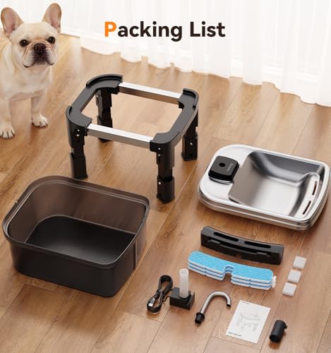9L 2.38Gal Dog Water Fountain Elevated with 4 (Water Fountain + 3 Filters + 3 Sponges)