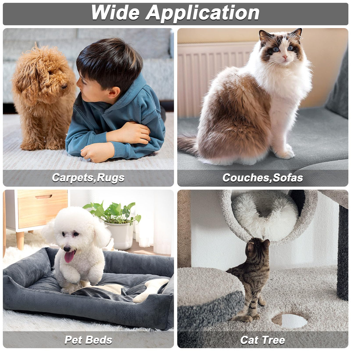 Carpet Rake for Pet Hair Removal (Black)