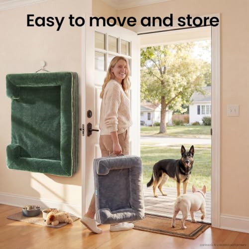 Orthopedic Extra Large Dog Bed Couch (44" x 29" x 7" / 04-Green)