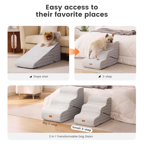 Dog Stairs for Small Dogs 16.5" H (Checked / 2 in 1 15.7"x26.7"x16.5")