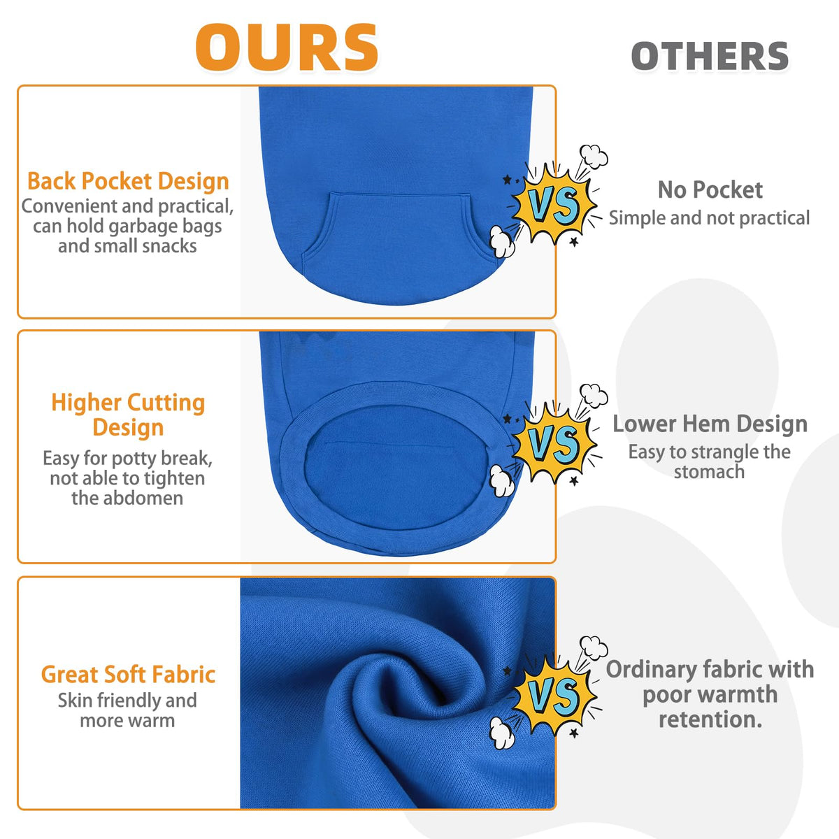 Dog Hoodie for Large Medium Small Dogs (Blue / X-Large/XX-Large)