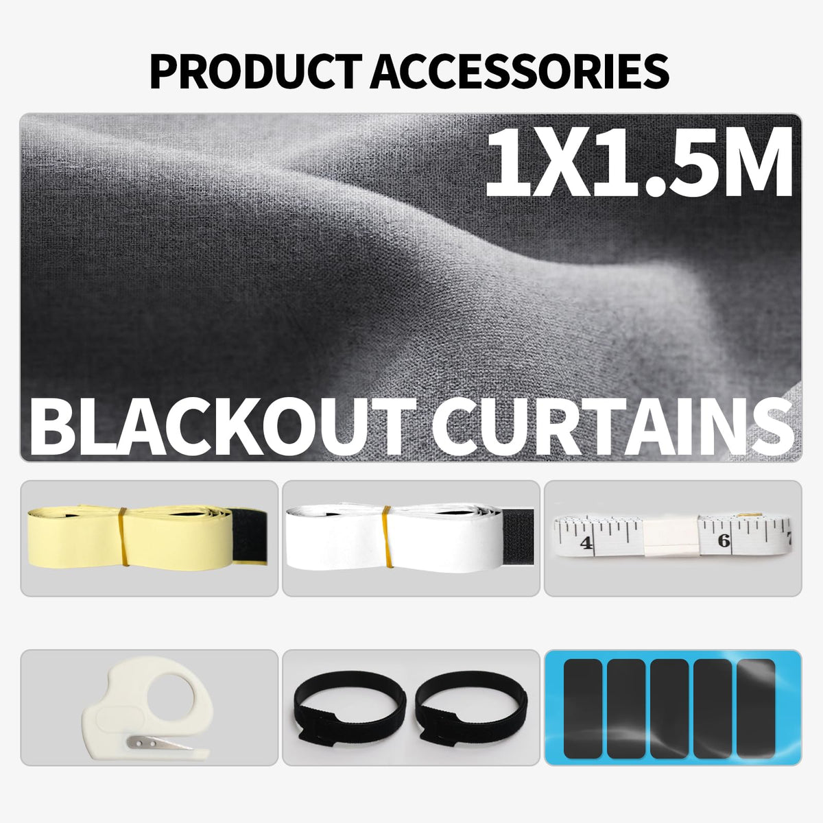 Blackout Window Cover (Grey / 57"W x 79"L (Pack of 1))