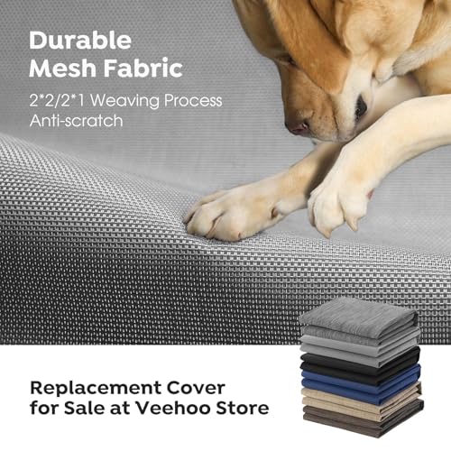 Outdoor Elevated Dog Bed Large Sized Dogs (59.0"L x 37.5"W x 9.0"Th / Silver Gray)