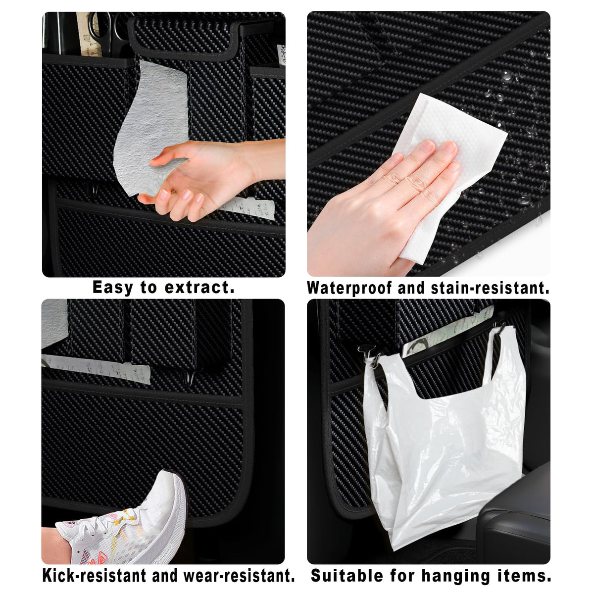 Back Seat Car Organizer 1 Pack (Carbon Black / Weave)