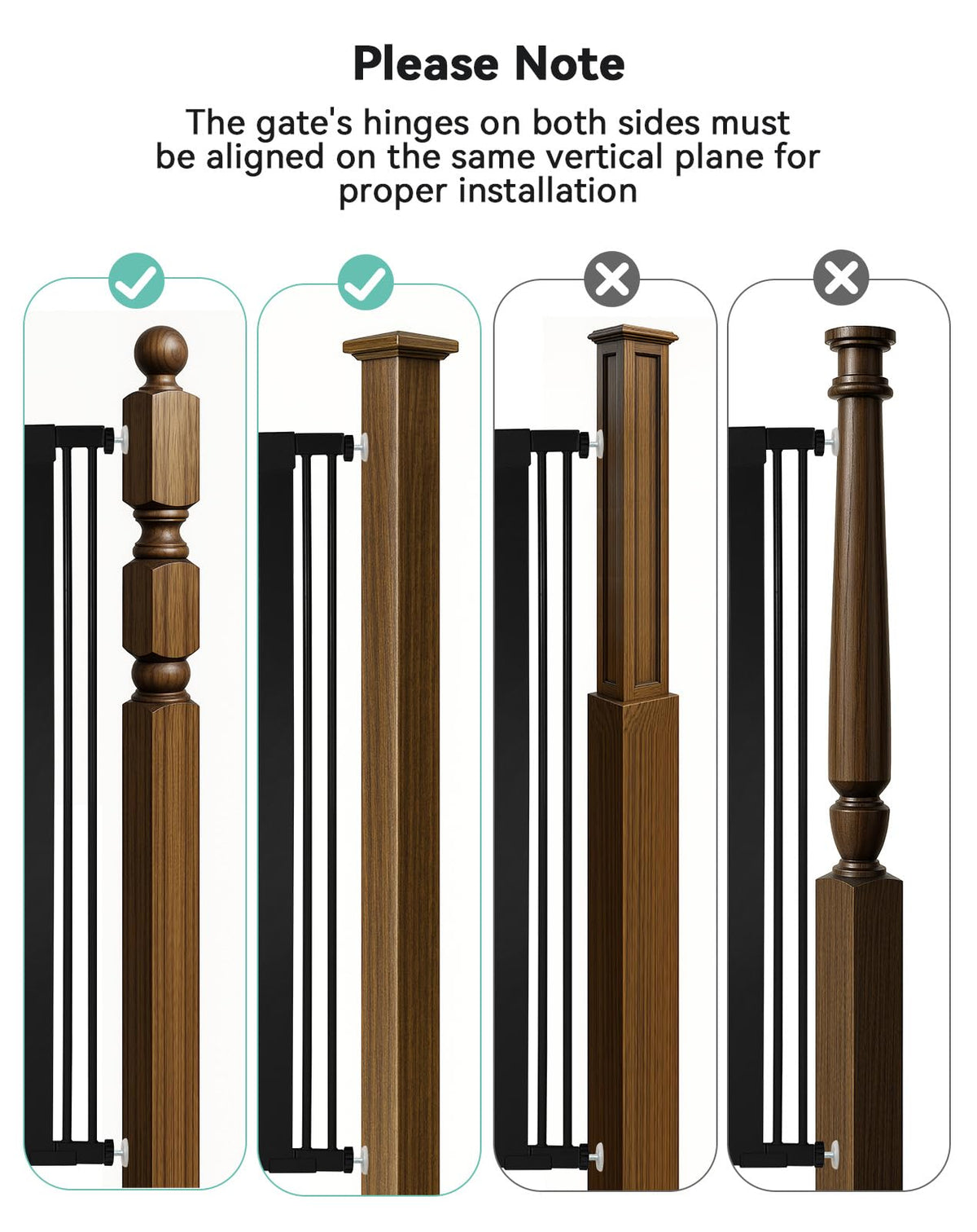30" Tall Baby Gate for Stairs Doorways (30"Tall 40.5"Wide / Black)
