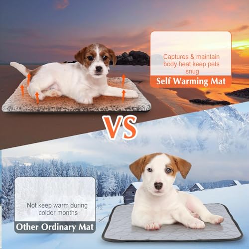 4 Pack Self Warming Cat Mat for Pets (22 x 35 Inch / Gray)