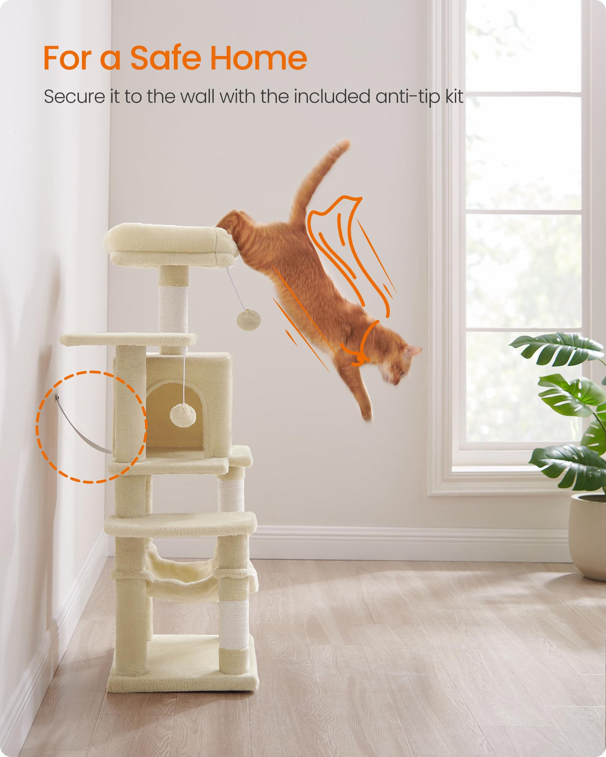 Cat Tree 44.1 (44.1 Inches / Beige)