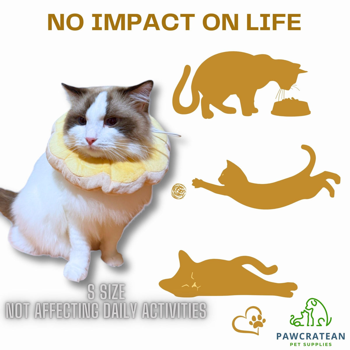 Adjustable Comfy Flower Style Elizabeth Collar for Cats Puppies Soft Recovery Cone Pet Protective Neck Collar (Yellow / Small)