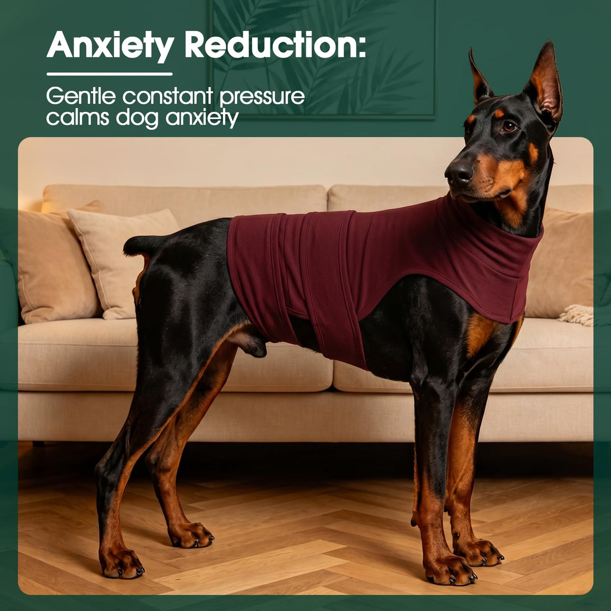 Dog Calming Vest for Anxiety Relief (Calm Burgundy / M (Chest 20-24.4"))