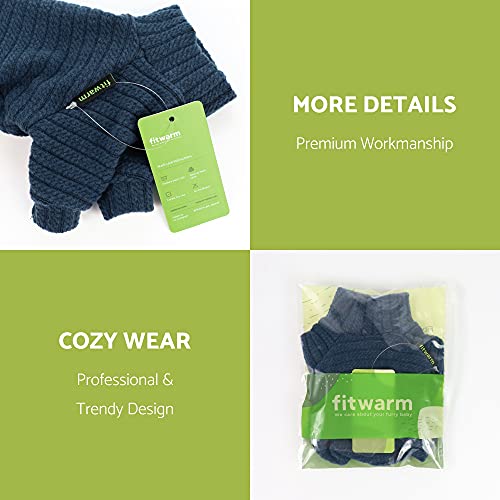 Turtleneck Knitted Dog Sweater Puppy Pajamas Thermal Doggie Winter Clothes Knitwear Pet Coats Cat Apparel Blue X (X-Small / Royal Blue)
