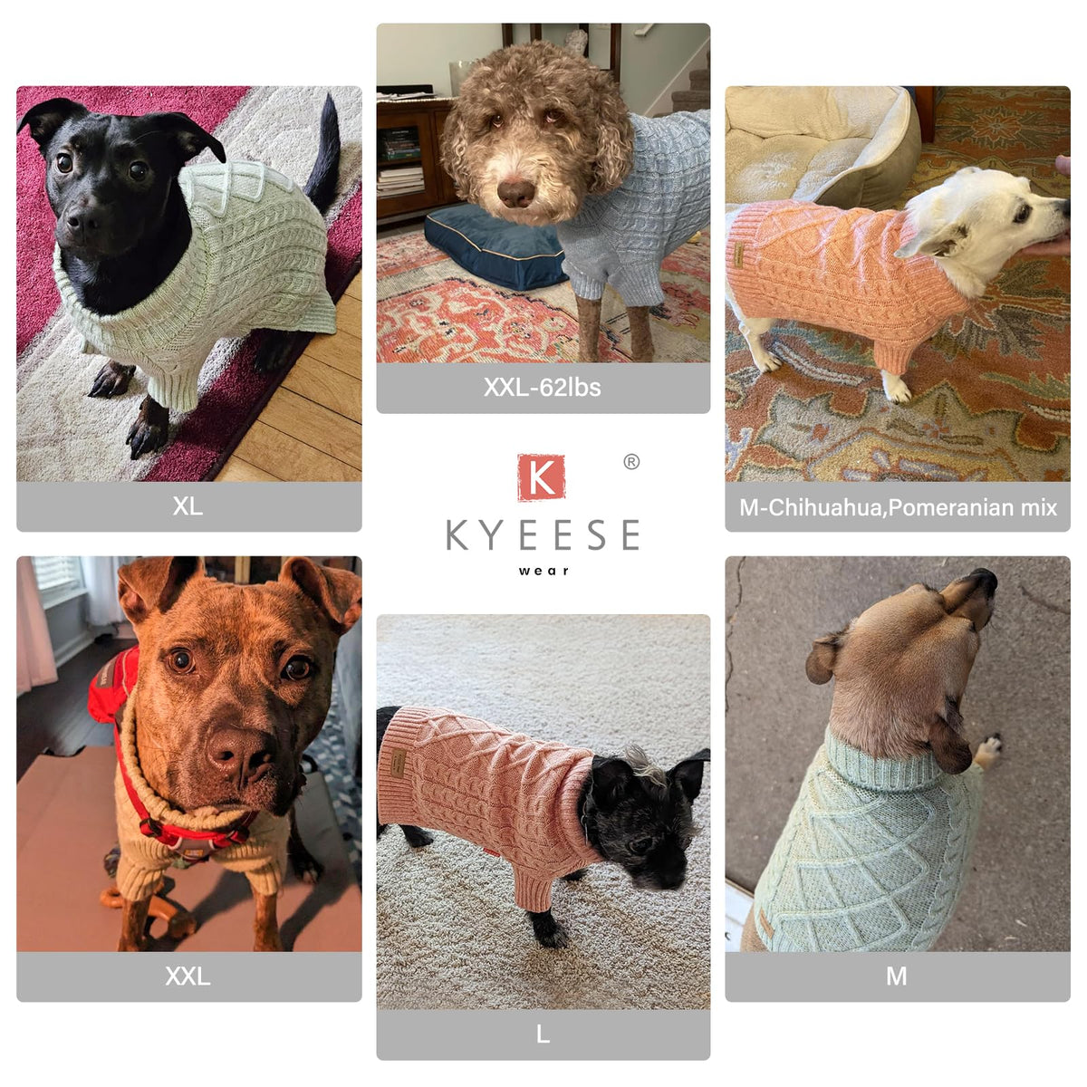 Dog Sweater for Small Dogs Turtleneck Thick Knit with Sleeves (Medium / 08# Blue)