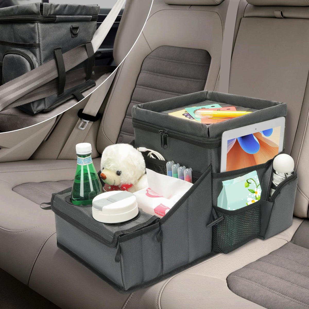 Backseat Organizer for Kids & Adults (Grey)