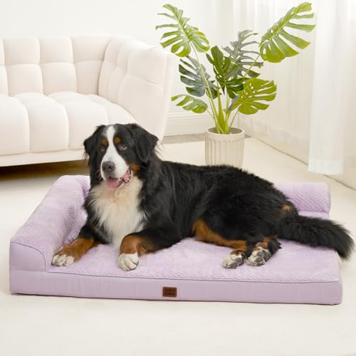 Memory Foam Dog Bed (Lilac / 44.0"L x 32.0"W x 6.5"Th)