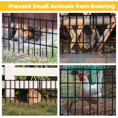 14 Panels Garden Fence Animal Barrier (Black / 14 Panels-19.83ft(L)x13in(H))