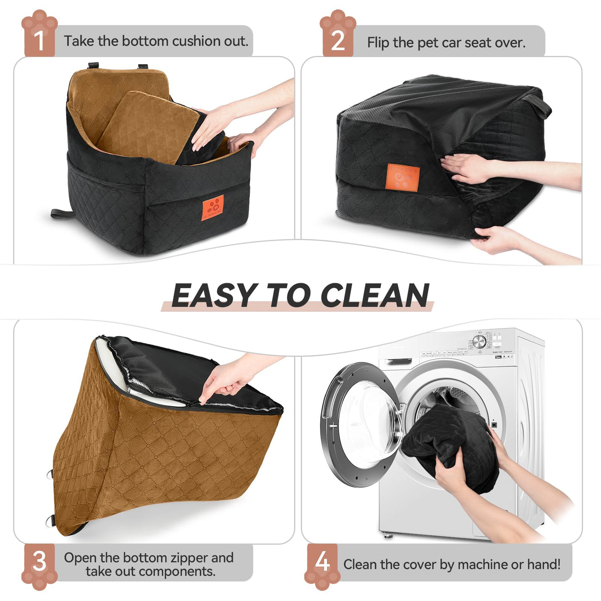 Dog Car Seat for Small (Black/Coffee)