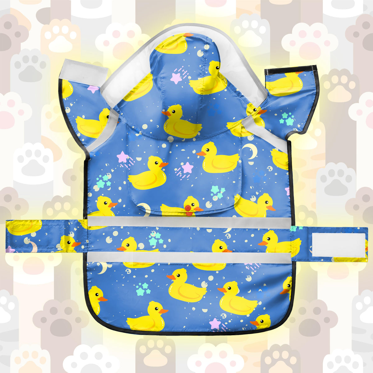Dog Raincoat Adjustable Rain Jacket with Hooded Double Layer for Large Medium Small Dogs Puppies (Duck Blue / X-Large)