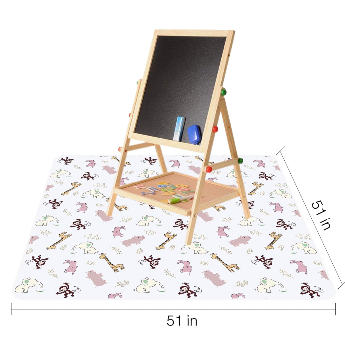 Splat Mat for Under High Chair (Jungle Animals)