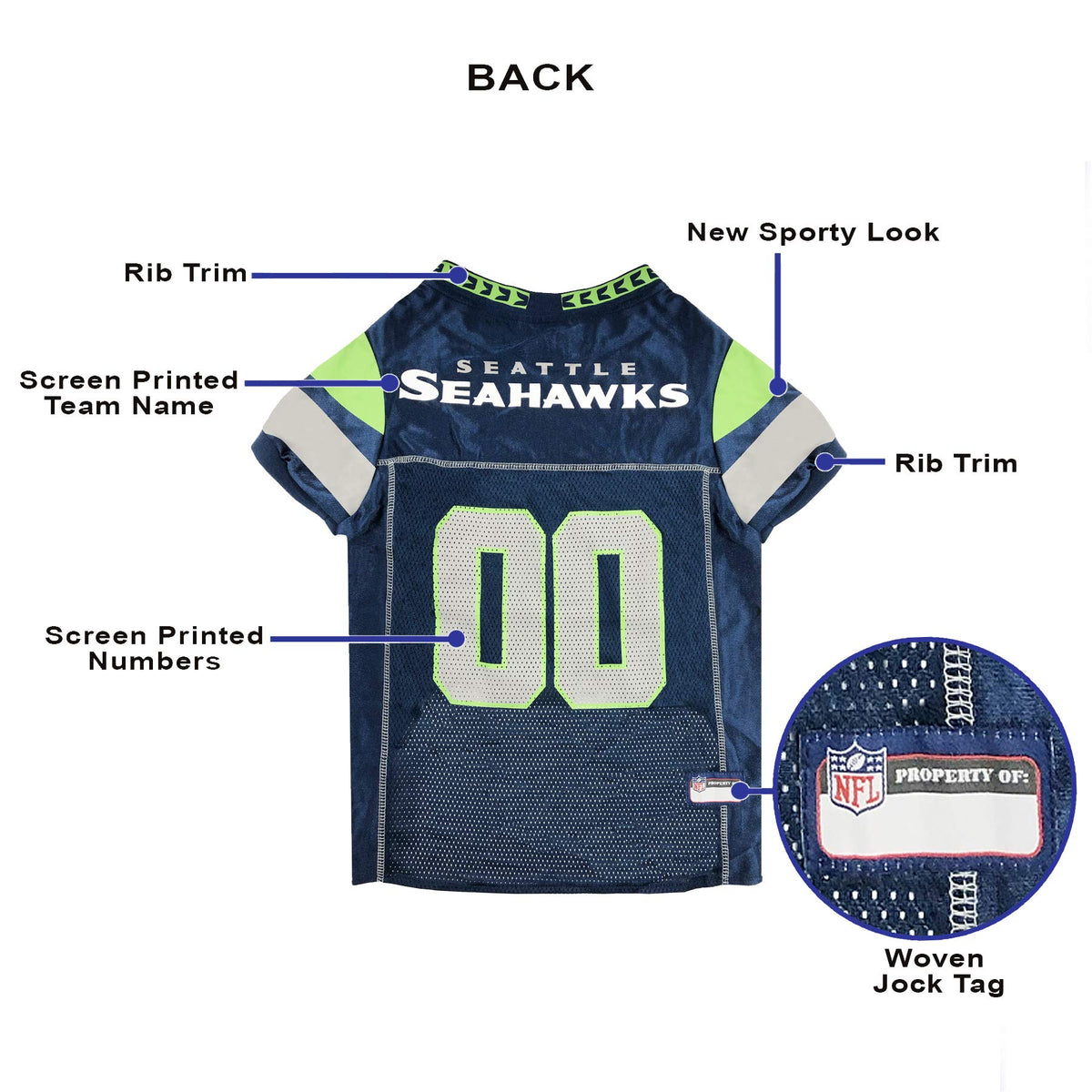 NFL Seattle Seahawks Dog Jersey (Seattle Seahawks / X-Small)