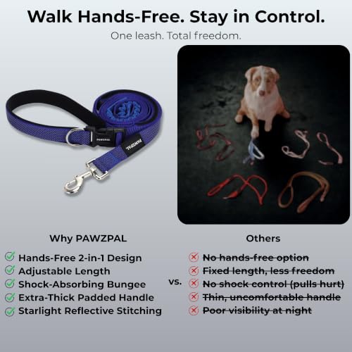 Hands Free Dog Leash (Navy Blue / Large (8–10FT))