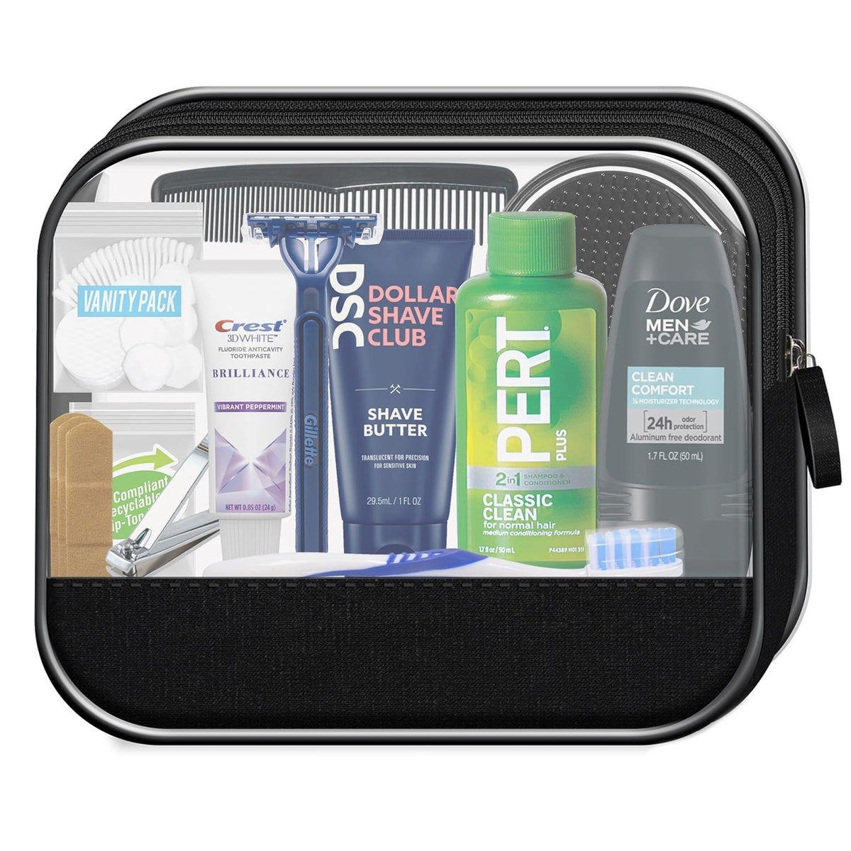 Men's 16 Piece Travel Skin Care and Body Care Kit with Shampoo (40 Kits)