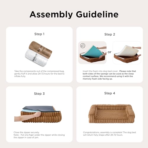 ComfyFleece® Memory Foam Orthopedic Small Dog Bed with Sides 24" (Grey / 24.0"l X 18.0"w X 6"th)