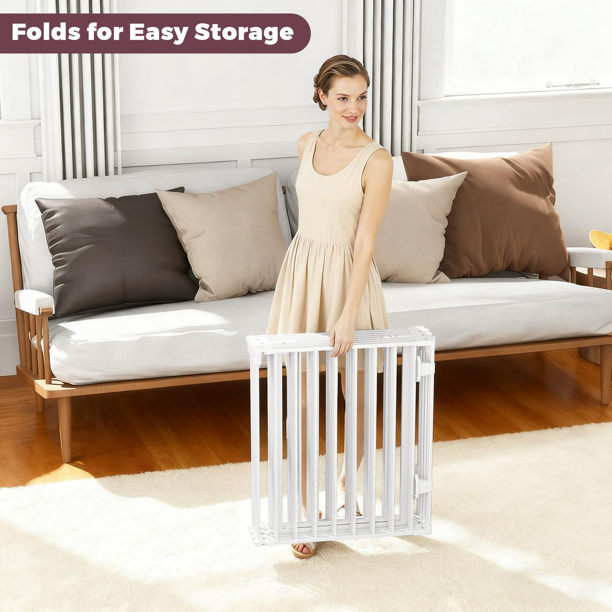 190" Extra Wide Baby Gate Playpen (White / 190" Wide)