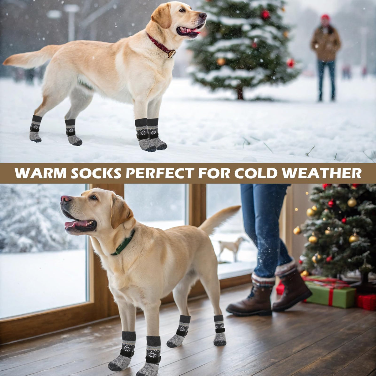 Anti Slip Dog Socks to Prevent Licking Paws for Hot Pavement (Light Gray / Small)