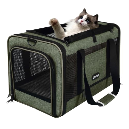 Medium Cat Carrier Bag Lightweight (Olive / 18.0"L x 11.0"W x 11.0"H)